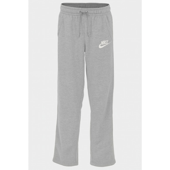 Nike Sweatpants Youth XL Gray Fleece Standard Fit Drawstring Open Hem Swoosh - Picture 1 of 8